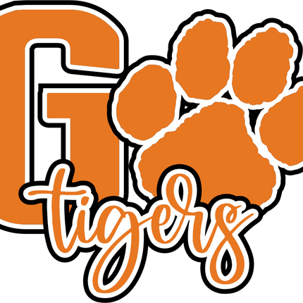 (s334-2C) Go Tigers Team Name Tiger Print