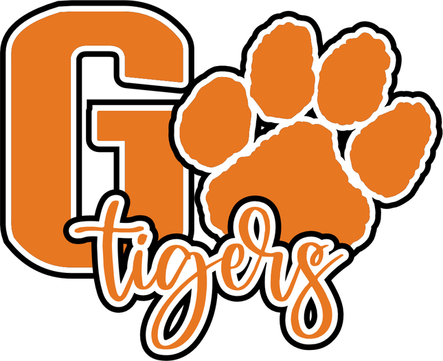 (s334-2C) Go Tigers Team Name Tiger Print