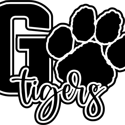 (s334-2C) Go Tigers Team Name Tiger Print