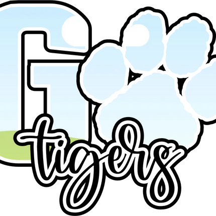 (334-02-C) Go Tigers Team Name Tiger Print