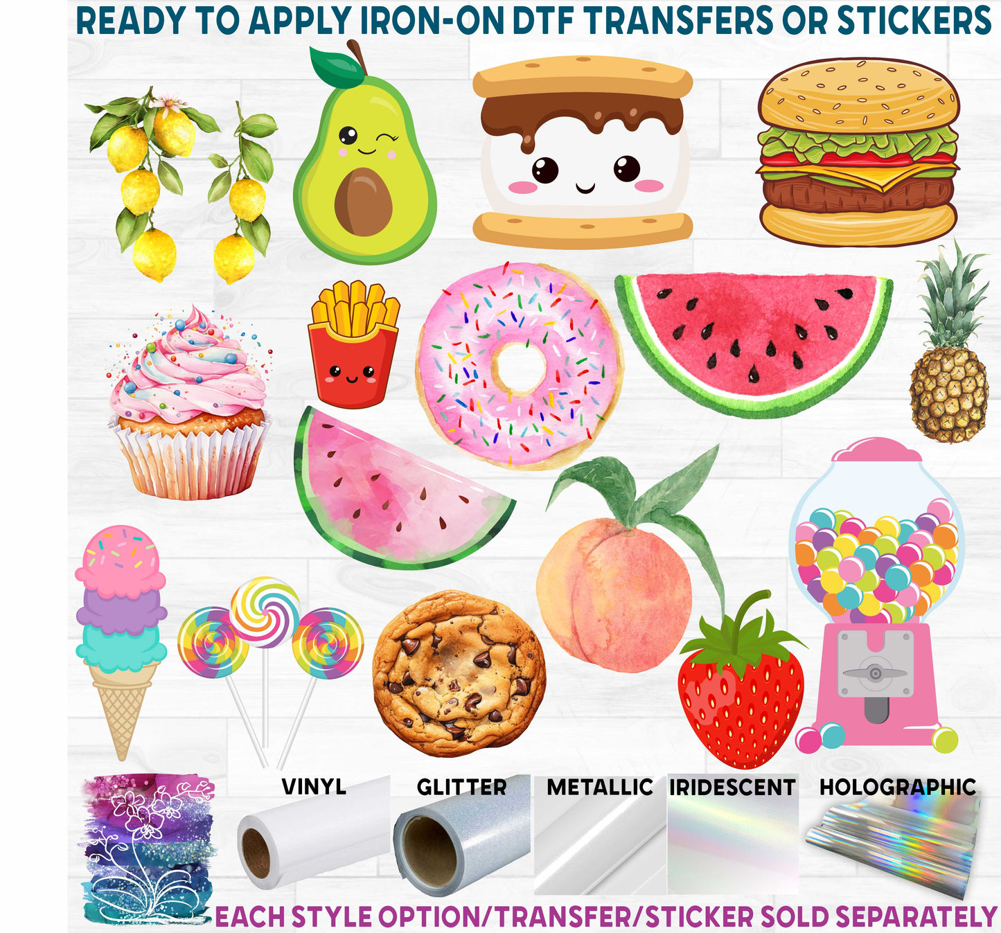 Food Watercolor & Full Color Illustrated Collection 521 Style Options