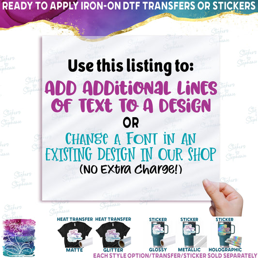 (ct-001-All) Full Font List Add Additional Lines of Text or Font Substitution
