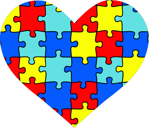 (s046-2-E) Heart Autism Puzzle Pattern