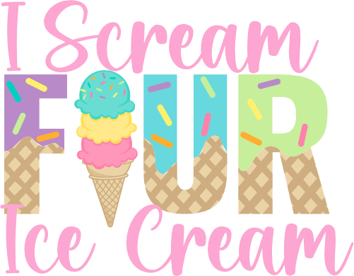 (s085-5-B) I Scream Four Ice Cream Cone