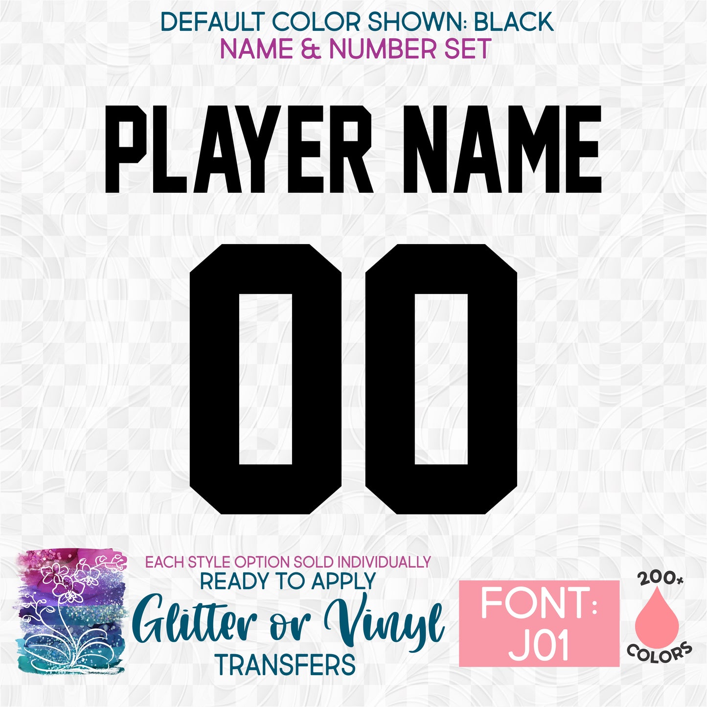 s97-J01 Custom Player Perfect Name & Number Iron On Transfer