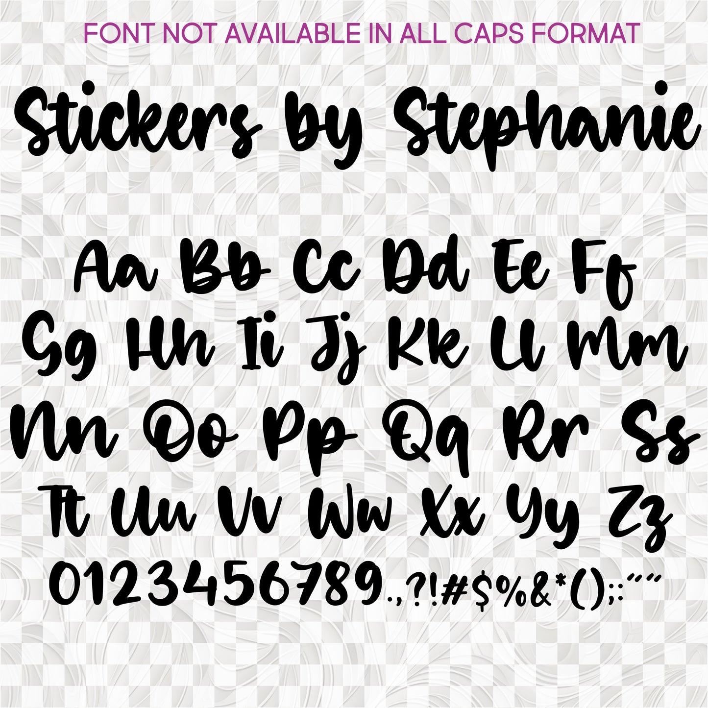 (s097-J15) Script Font Custom Name Text or Single Letter Number Glitter or Vinyl Iron-On Transfer or Sticker