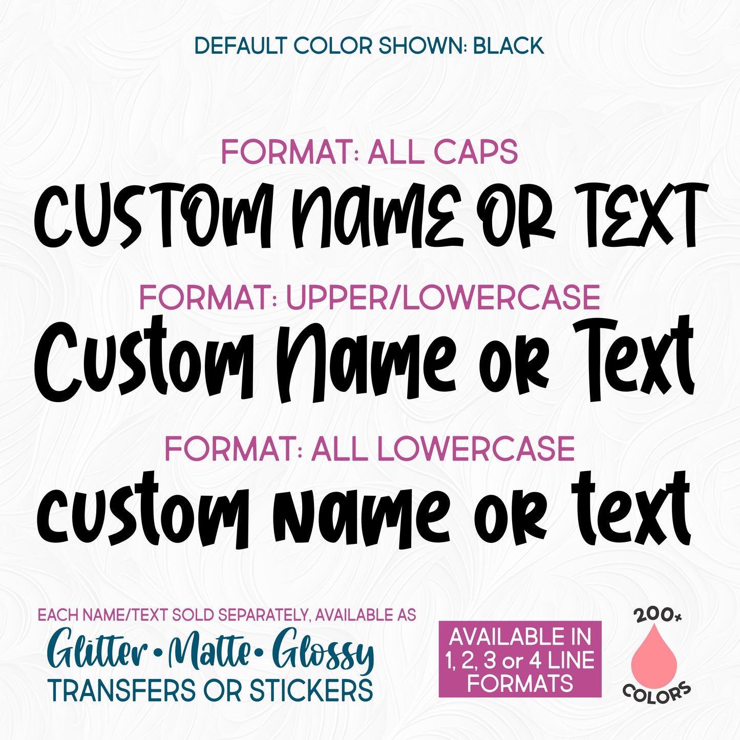 (s97-J16) Block Font Custom Name Text or Single Letter Number Glitter or Vinyl Iron-On Transfer or Sticker