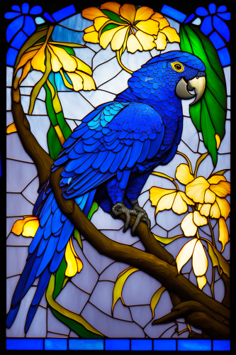(s150-16-1P)  Stained Glass Macaw