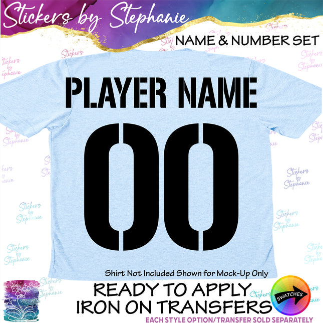 (cpn-2) Gunplay Custom Player Name & Number Set Iron-On Transfer