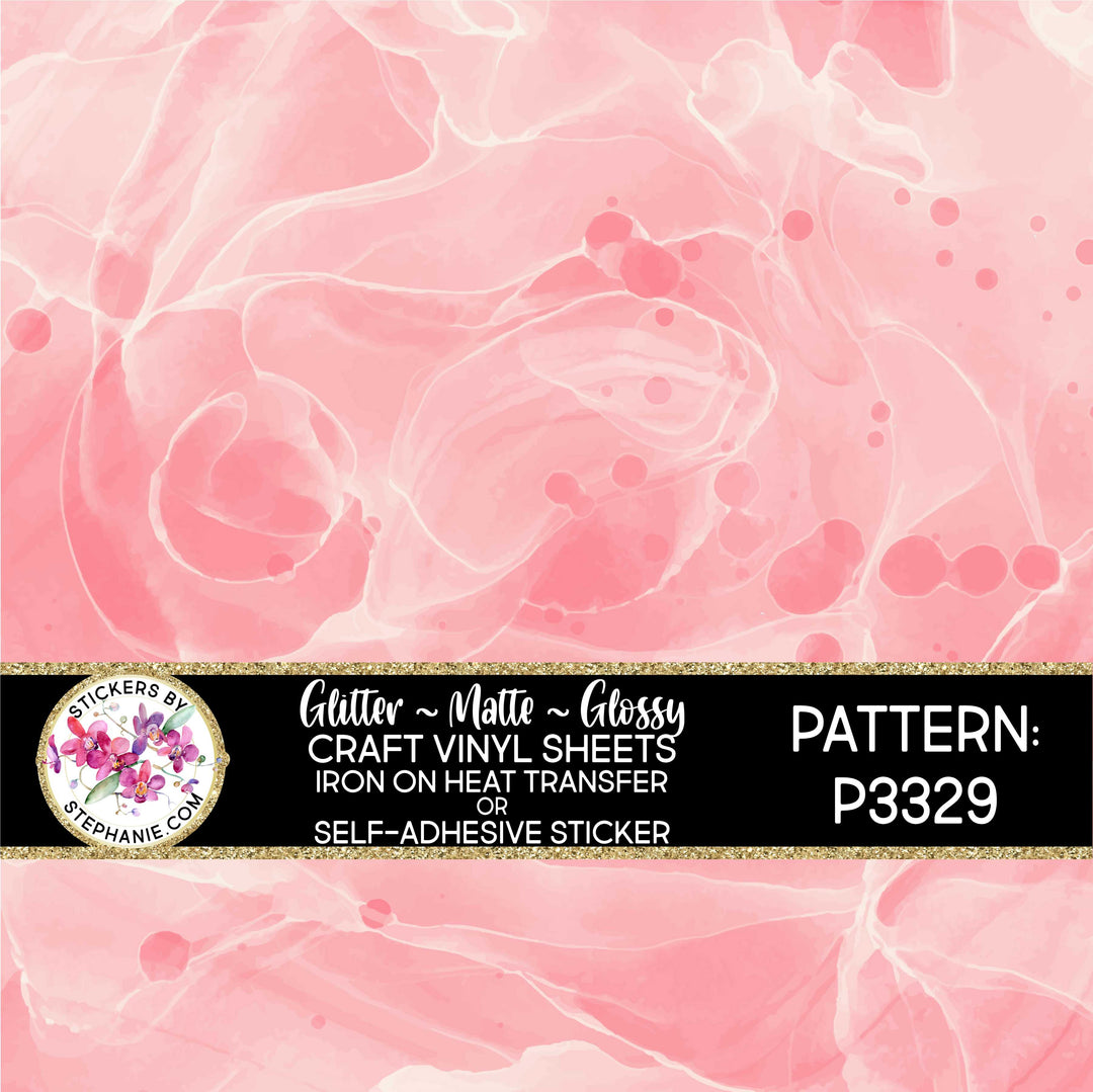 P3329 Pink Alcohol Ink Custom Craft Vinyl or Glitter Sheets Iron
