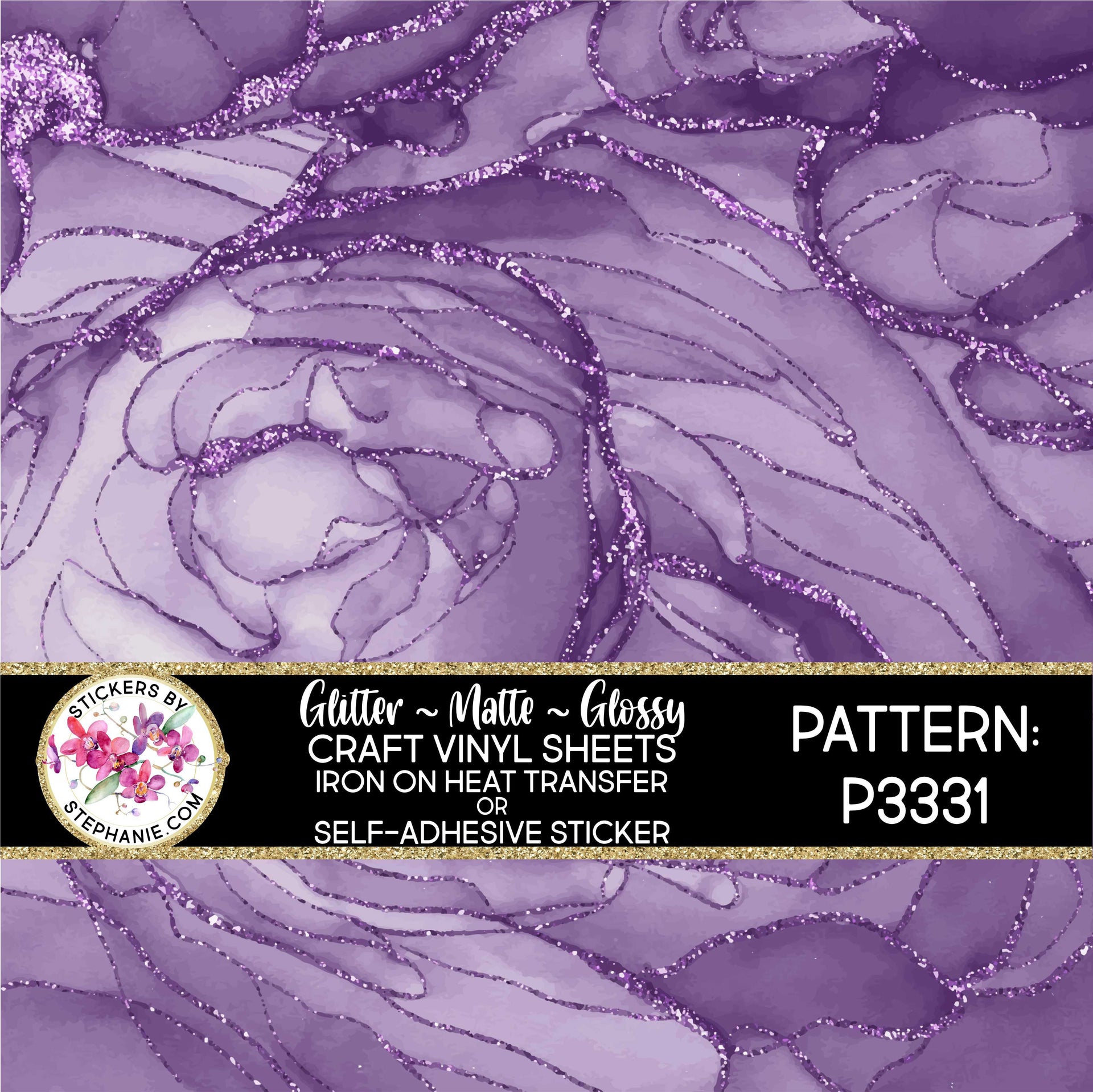 P3329 Pink Alcohol Ink Custom Craft Vinyl or Glitter Sheets Iron