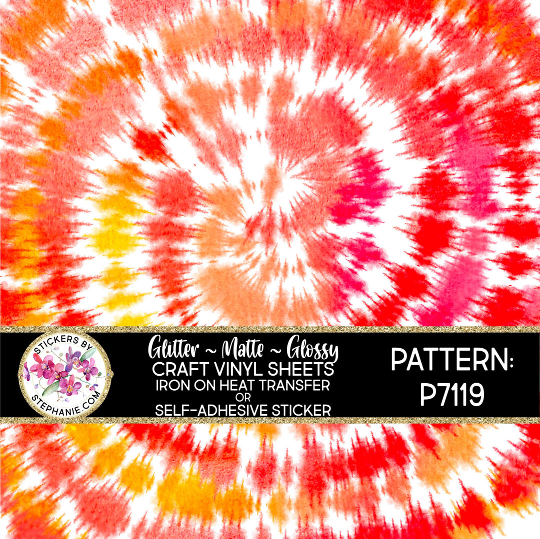 P7119 Yellow Orange Red Tie Dye Custom Craft Vinyl Glitter Sheets Iron –  StickersbyStephanie