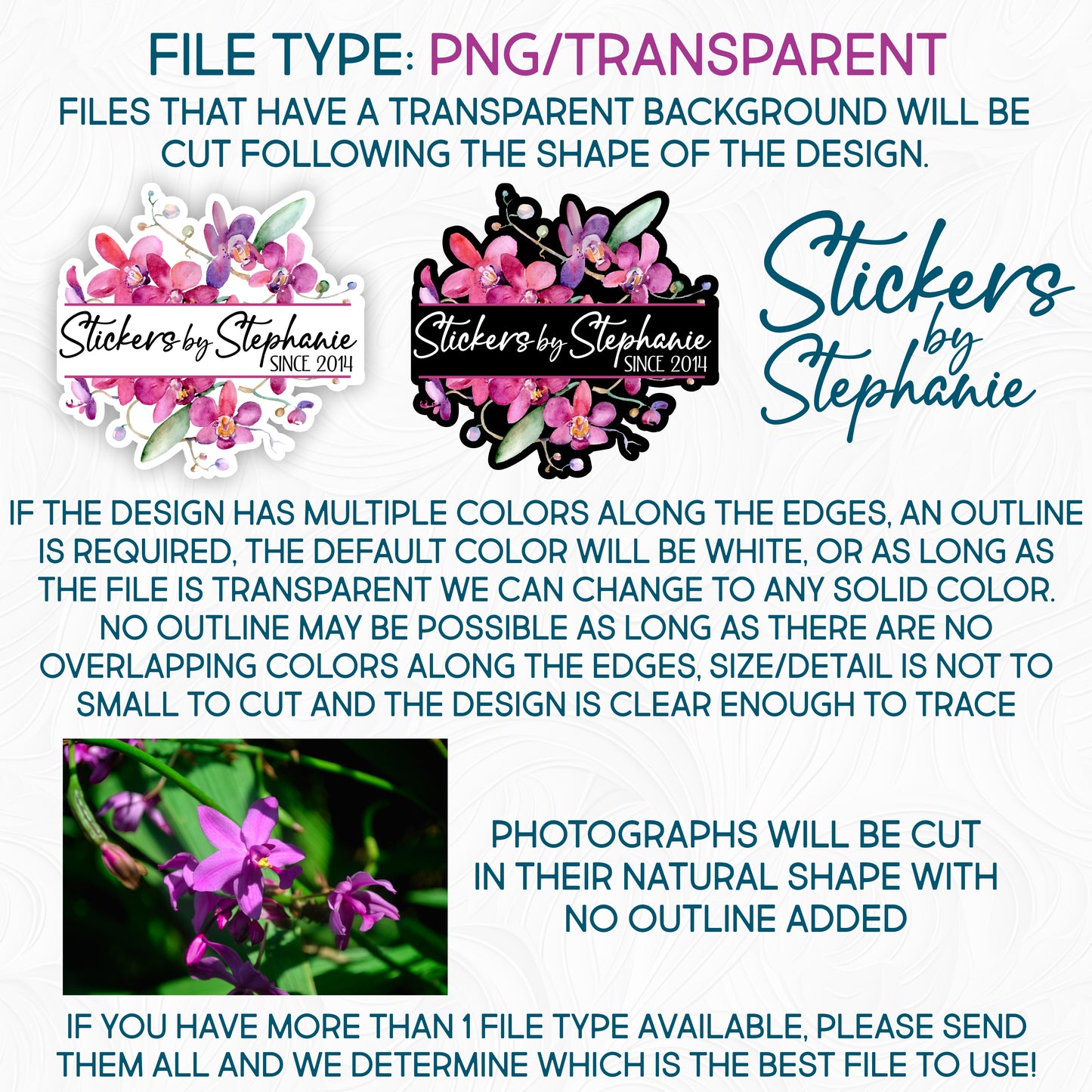 Custom Printing for Your Logo, Design or Photograph Glitter or Vinyl Iron-On Transfer or Sticker