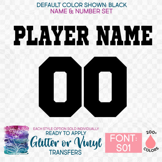 s97-S01 Custom Player Perfect Name & Number Iron-On Transfer