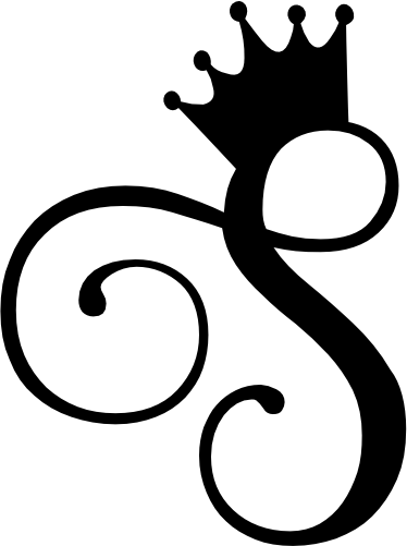 (020-02-S) Princess Crown Script Monogram Letter