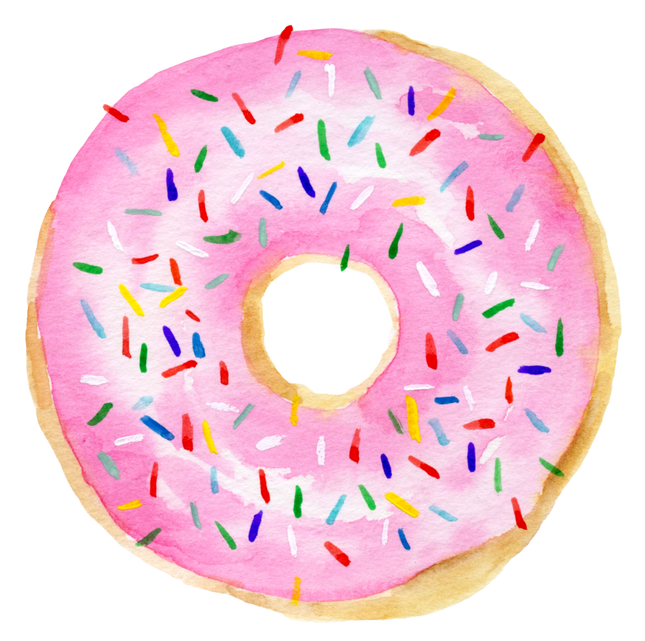 Sale Pink Donut Watercolor Matte Iron-On Transfer