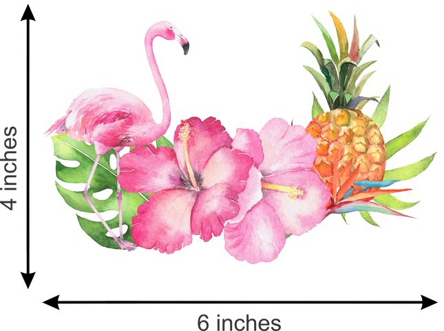 Sale Flamingo Pineapple Hibiscus Glitter Iron-On Transfer