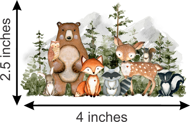 Sale Forest Woodland Animals Iron-On Transfer