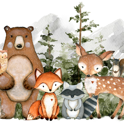 Sale Forest Woodland Animals Iron-On Transfer