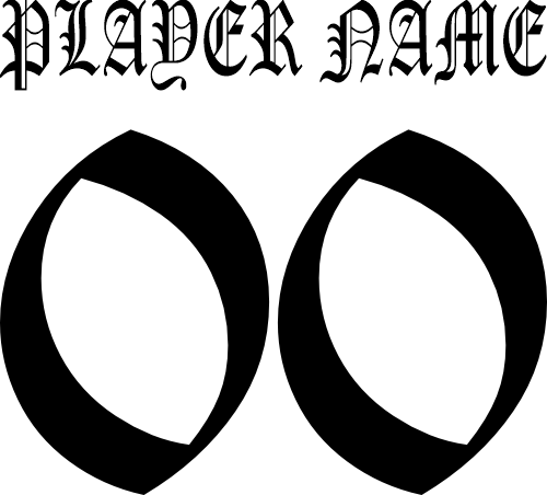 (cpn-2) Old English Custom Player Name & Number