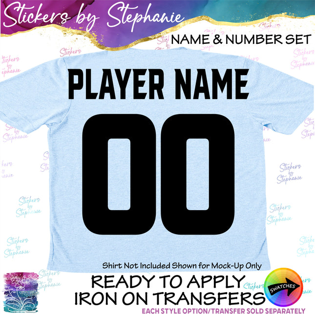 (cpn-1) VT Redzone Custom Player Name & Number Set Iron-On Transfer