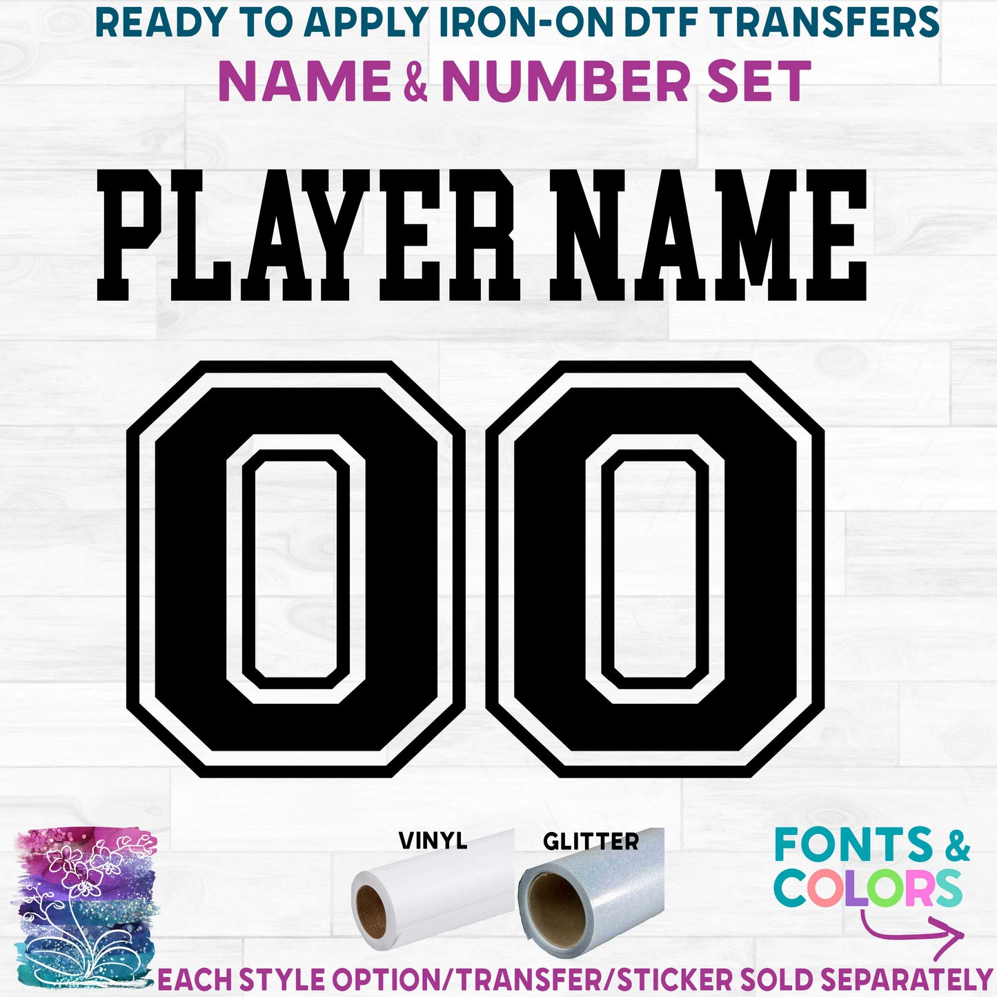 (c003-M) Custom Block Player Name & Outline Number Set