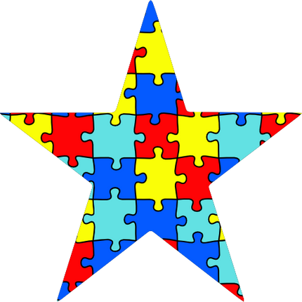 (046-02-G) Star Autism Puzzle Pattern