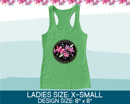 Ladies Women's Racerback Tank Top XS X-Small Sizing Guide
