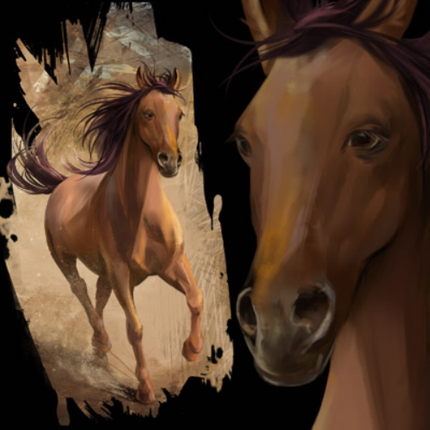 (s109-3-F)  Watercolor Horse