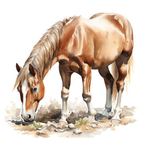 (s398-1-1U)  Watercolor Horse