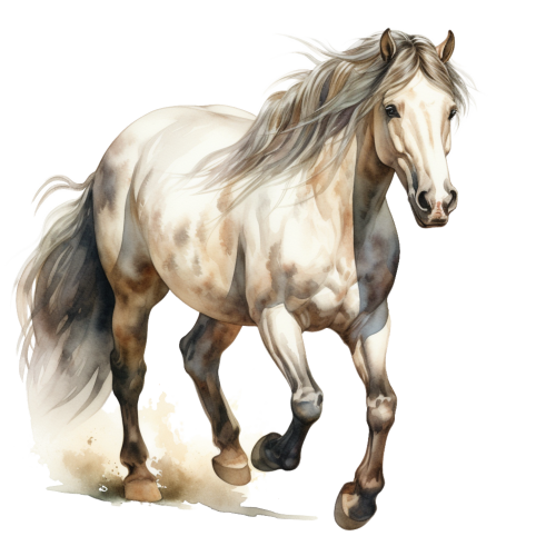 (s398-1-1M)  Watercolor Horse