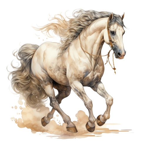 (s398-1-1Y)  Watercolor Horse