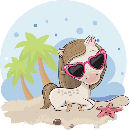(s133-26-F) Cute Cartoon Horse Beach Sunglasses