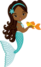 (198-06) African American Mermaid Goldfish