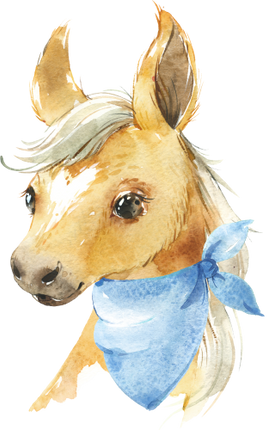 (s313-1-1B-27) Baby Horse Blue Bandana