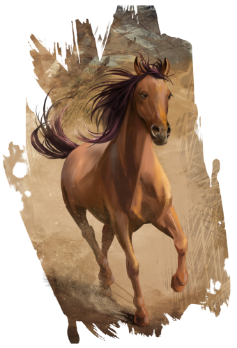 (s109-3-E)  Watercolor Horse