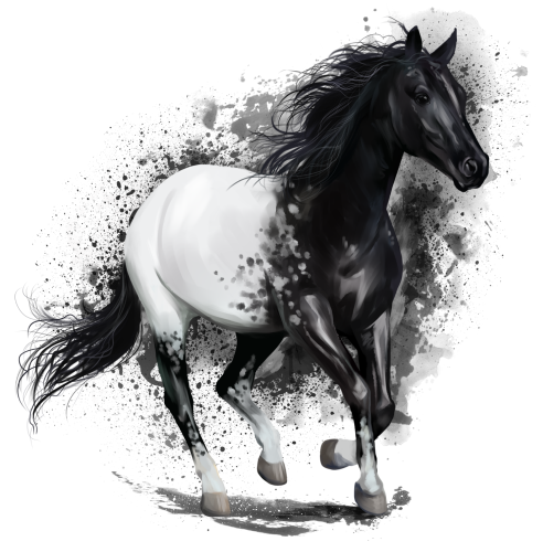 (s109-3-K)  Watercolor Horse