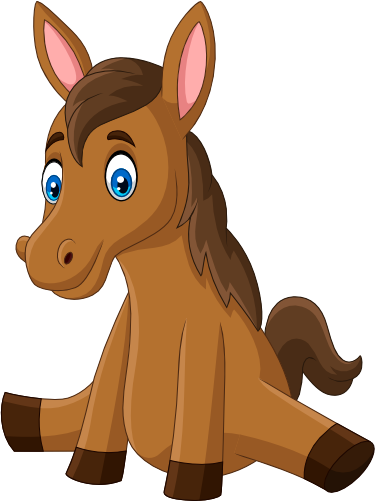 (s337-3-1S)  Cartoon Sitting Horse