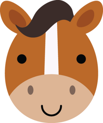 (s169-15-A) Cartoon Horse Head