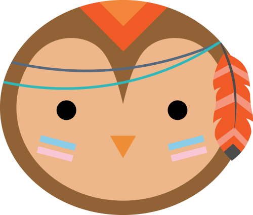 (s169-14-2A) Tribal Owl Face