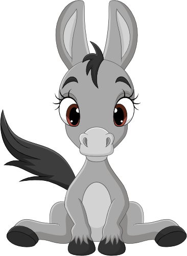 (s337-3-1D)  Cartoon Sitting Horse