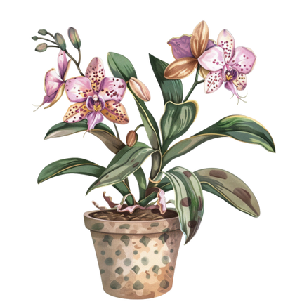 (125-03) Potted Orchids