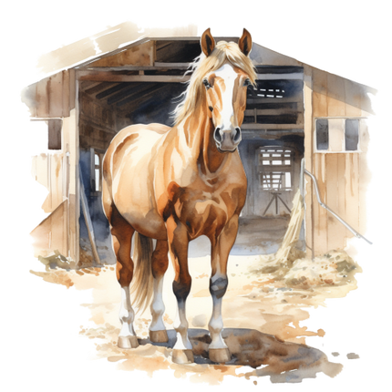 (s398-1-1V)  Watercolor Horse