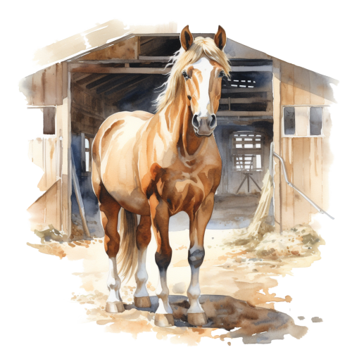 (s398-1-1V)  Watercolor Horse
