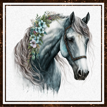 (s346-2-2P) Watercolor Boho Horse