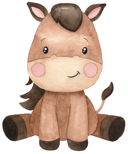 (s034-1-B)  Watercolor Baby Horse