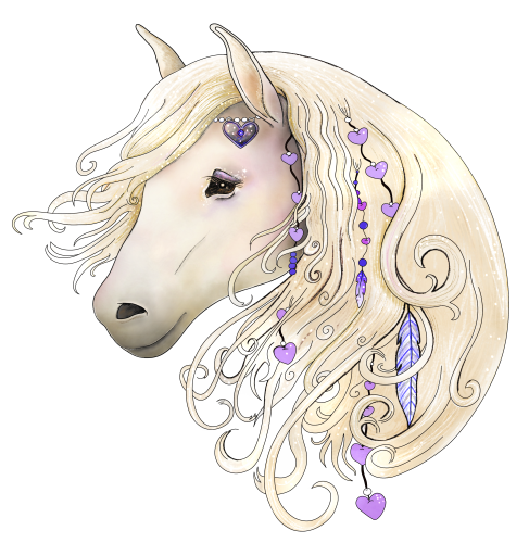 (s100-2-D)  Watercolor Horse Head Boho