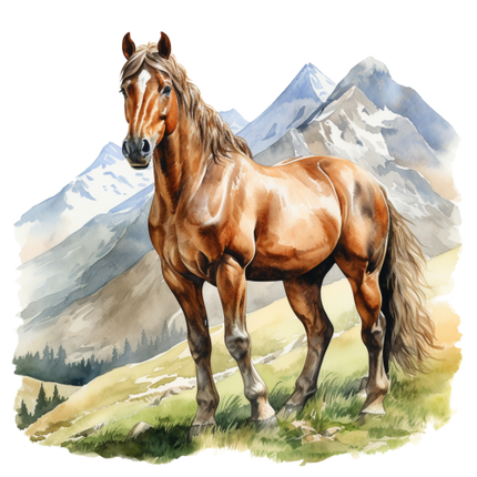 (s398-1-1W)  Watercolor Horse