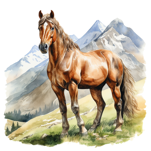 (s398-1-1W)  Watercolor Horse