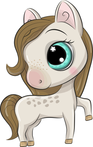 (s133-26-A) Cute Cartoon Horse